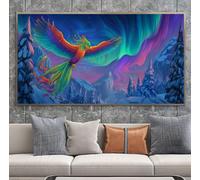 Phoenix Diamond Art Landscape Large Diamond Painting Kits for Adults 28x56in Crystal Art Kits DIY Full Drill Square Rhinestone Embroidery Cross Stitch Canvas Pictures for Adults for Wall Decor A-U360