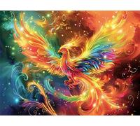 Phoenix Diamond Art Mysterious Diamond Painting, 5D Full Round Drill Mosaic Gem/Crystal Art Cross Stitch Dots Embroidery Kit for Adults, DIY Arts and Crafts for Adults, Home Decor 23 x 18 Inch 268z-s