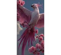 Phoenix Diamond Painting Kit with Complete Set of Diamond Art Accessories, 5D DIY Full Drill Embroidery Kit, Flower Diamante Gems Canvas Wall Art Crafts for Adults, Room Decor 28 x 56 in DZSH6427
