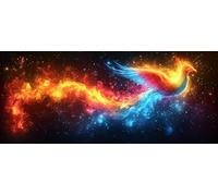 Phoenix Diamond Pinting Starry Sky Diamond Art Kits Adults, Crystal Gem Art 5D DIY Round Full Drill Crystal Rhinestone Embroidery Cross Stitch Hobbies for Adults Women, Home Decor 28x56inch -hjw260464