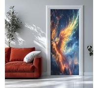 Phoenix Divine Bird Door Stickers for Interior Doors - CloudDoor Mural Peel and Stick Self-Adhesive Removable for Bedroom, Living Room, House Decoration 80x200cm
