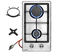 Phönix Domino-ST Gas Hob Stainless Steel 2 Burner Cast Wok Attachment + Gas Hob Cross