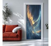 Phoenix Door Stickers for Interior Doors - Divine BirdDoor Mural Peel and Stick Self-Adhesive Removable for Bedroom, Living Room, House Decoration 80x200cm