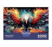 Phoenix Eagle Jigsaw Puzzle 1000 Pieces Phoenix Rising from Flames Paper Jigsaw for Focus, Stress Relief And Family Leisure Time 52x38cm/1000pcs