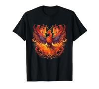 Phoenix Eagle Reborn New Beginning Flames Under Sun Symbolic Value Graphic T-Shirt, Men, Black, L