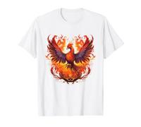 Phoenix Eagle Reborn New Beginning Flames Under Sun Symbolic Value Graphic T-Shirt, Men, White, S