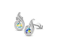 Phoenix Earrings For Women, "Rise From the Ashes" Fire Birds Stud Colorful Crystal Luck and Renewal Gift Jewelry, Metal, No Gemstone
