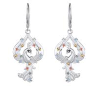 Phoenix Earrings Sterling Silver Rising Bird Love Heart Dangles Animal Drop Jewellery Birthday Christmas Gifts for Women