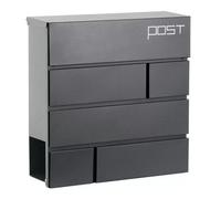 Phoenix Estilo Mb0121Ka Top Loading Letter Box Graphite Grey, Wall Mounted, Key Lock, Water Resistant, Newspaper Tray