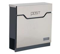 Phoenix Estilo Mb0123Ks Top Loading Letter Box Stainless Steel, Wall Mounted, Key Lock, Water Resistant, Newspaper Tray