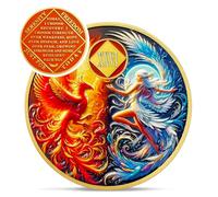 Phoenix Fairy 26 Years Namedallion - Sun and Moon Drinking Coin - 26 Years Recovery Addiction Token - Celebrate Clean and Plain Chips - 0-20 Prime Narcotics Anonymous Gift for Men Women