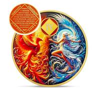 Phoenix Fairy 4 Year Na Medallions - Sun and Moon Sobriety Coin - Four Year Recovery Addiction Token - Celebrate Clean and Sober Chip - 0-10 Prime Narcotics Anonymous Gifts for Men Women
