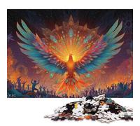 Phoenix Festival Glow Wooden Puzzles 500 Piece Jigsaw Puzzles for Adults Educational Game Challenge Toy Christmas Eve Gifts 500pcs (52x38cm)