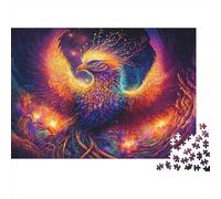 Phoenix Fire 1,000 Piece Jigsaw Puzzle for Adults Blazing Phoenix Burns Bright in Cosmic Swirls Premium Sturdy Challenging Stress Relief Family Game 52x38cm/1000pcs