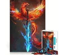 Phoenix Fire Animal Jigsaw Puzzles 1000 Pieces for Adults Brain Skill Stress Release Exact Edge Wall Art Decor (50x75cm)