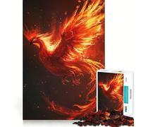 Phoenix Fire Animal Jigsaw Puzzles 1000 Pieces for Adults Brain Skill Stress Release Exact Edge Wall Art Decor (38x52cm)