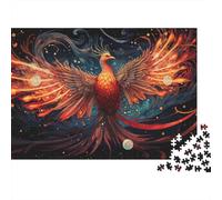 Phoenix Fire Bird 1000 Piece Jigsaw Puzzles Red Phoenix in Darkness for Adult Educational Games Beautiful Decoration Difficult Challenging Birthday Gifts 70x50cm/1000pcs