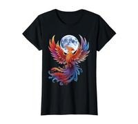 Phoenix Fire Bird Mythical Rejuvenation Rise Value Graphic T-Shirt, Women, Black, S