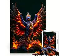 Phoenix Fire Dark Backgrou 1000 Piece Jigsaw Puzzles for Adults Mind Skill Toy Casual Relax Design Assembly Art Collection Piece (38x52cm)