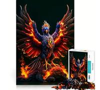 Phoenix Fire Dark Backgrou 1000 Piece Jigsaw Puzzles for Adults Smart Reason Toy Quiet Fun Smooth Edge Festival Gift (50x75cm)