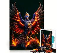Phoenix Fire Dark Backgrou Jigsaw Puzzles 1000 Piece for Teenagers Mental Logic Toy Calm Escape Fine Edge Art Collectible (38x26cm)
