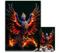 Phoenix Fire Dark Backgrou Puzzle 1000 Pieces Jigsaw Paper Jigsaw Puzzles Interactive Family Game Ideal Family Activity Game 1000 PCS(38x26cm)