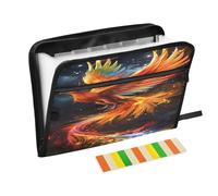 Phoenix Fire Expanding File Folder A4,13 Pockets File Organiser, Paperwork A4 Plastic Wallet Document Storage Expander for School,Office and Home
