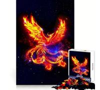 Phoenix Fire Zodiac Cosmos Jigsaw Puzzles 1000 Piece for Adults Think Smart Toy Together Fun Accurate Cut Art Display (38x26cm)