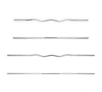 Phoenix Fitness 1” Barbell Bar or EZ Curl Bar - 4ft/5ft Non-Slip Weight Lifting Bar with Spinlock Collars for Strength Training Workout at Home & Gym - 1-inch Straight or Curved Bar: 4ft or 5ft