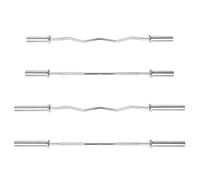 Phoenix Fitness 2” Olympic Barbell Bar or EZ Curl Bar - 4ft/5ft Non-Slip Weight Lifting Bar for Strength Training Workout at Home & Gym - 2-inch Curved Bar, 4ft