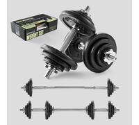 Phoenix Fitness 20kg Cast Iron Adjustable Dumbbell Barbell Weight Set Men Women Strength Training Equipment Home Gym Weight Lifting Free Weights Hand Weights