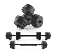 Phoenix Fitness 20kg Adjustable Dumbbell & Barbell Set - 2-in-1 Weight Set with 12 Plates & 4 Spinlock Collars for Home Gym - Space-Saving and Durable for Strength Training & Full Body Workout