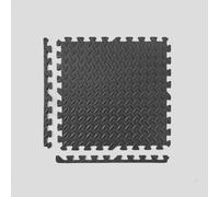 Phoenix Fitness 60x60cm Interlocking Gym Flooring - Non-Slip Soft EVA Foam Floor Mats - Heavy-Duty Protective Flooring Tiles for Garage, Kids Room & Exercise - Black/Grey (Black, 4 Mats (15.5 SQFT))