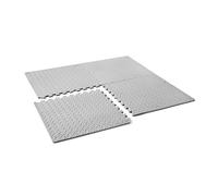 Phoenix Fitness 60x60cm Interlocking Gym Flooring - Non-Slip Soft EVA Foam Floor Mats - Heavy-Duty Protective Flooring Tiles for Garage, Kids Room & Exercise - Black/Grey (Grey, 4 Mats (15.5 SQFT))