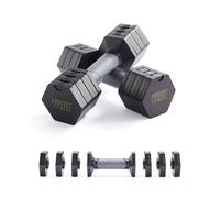 Phoenix Fitness Adjustable Dumbbell Set for Strength Training & Home Gym | 1-2.3kg Each | Sold as a Pair | 4 Weight Options | Click-Lock Plates | Comfortable TPR Grip | Full-Body Workout |Space-Saving