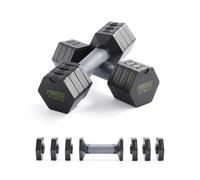 Phoenix Fitness Adjustable Dumbbell Set for Strength Training & Home Gym (Black)