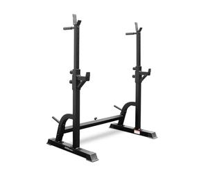 Phoenix Fitness Adjustable Squat Rack - Multi-Function Barbell Rack Stand with Spotters & Dip Bars for Strength Training, Bench Press & Weight Lifting with Weight Plate Holder for Home Gym - Black