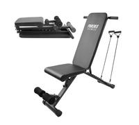 Phoenix Fitness Adjustable Weight Bench - Foldable Incline, Flat & Decline Workout Bench for Home Gym, Weightlifting & Strength Training with Resistance Bands
