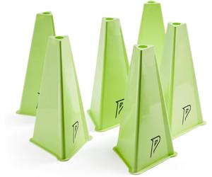 Phoenix Fitness Agility Training Cones - Pack of 6 Football Training Cones - High Visibility Sports Cones for Speed Training, Footwork, Fitness, PE & Coaching