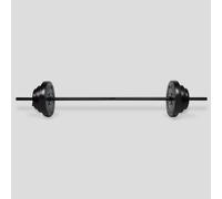 Phoenix Fitness 20kg Adjustable Barbell Weight Set - Knurled Steel Bar with Vinyl Weight Plates - Barbell Set for Strength Training at Home & Gym
