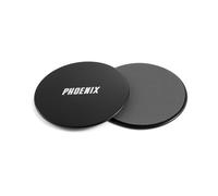 Phoenix Fitness Dual-Sided Gliding Discs in Black | Size: 1/0 Phoenix Fitness Black 1/0