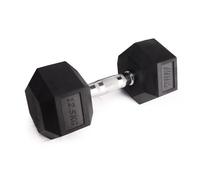 Phoenix Fitness Hex Dumbbell - Single Rubber & Cast Iron Hexagonal Dumbell Hand Weights for Men and Women at Home & Gym - Weight: 12.5kg