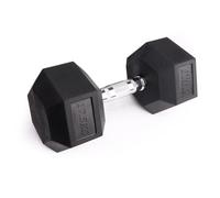Phoenix Fitness Hex Dumbbell - Single Rubber & Cast Iron Hexagonal Dumbell Hand Weights for Men and Women at Home & Gym - Weight: 17.5kg