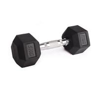 Phoenix Fitness Hex Dumbbells - Rubber & Cast Iron Hexagonal Dumbbell Hand Weights for Men and Women at Home & Gym - SINGLE or PAIR - Choice of Weight: 2.5kg - 25kg