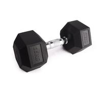 Phoenix Fitness Hex Dumbbells - Rubber & Cast Iron Hexagonal Dumbbell Hand Weights for Men and Women at Home & Gym - SINGLE or PAIR - Choice of Weight: 2.5kg - 25kg