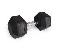 Phoenix Fitness Hex Dumbbells - Rubber & Cast Iron Hexagonal Dumbbell Hand Weights for Men and Women at Home & Gym - SINGLE or PAIR - Choice of Weight: 2.5kg - 25kg