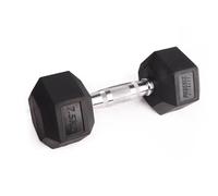 Phoenix Fitness Hex Dumbbells - Rubber & Cast Iron Hexagonal Dumbbell Hand Weights for Men and Women at Home & Gym - SINGLE or PAIR - Choice of Weight: 2.5kg - 25kg