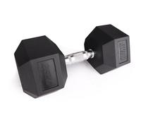 Phoenix Fitness Hex Dumbbell - Single Rubber & Cast Iron Hexagonal Dumbell Hand Weights for Men and Women at Home & Gym - Weight: 25kg