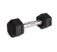 Phoenix Fitness Hex Dumbbells - Rubber & Cast Iron Hexagonal Dumbbell Hand Weights for Men and Women at Home & Gym - SINGLE or PAIR - Choice of Weight: 2.5kg - 25kg