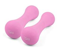 Phoenix Fitness Neoprene Bone Dumbbells Pair - 1kg, 1.5kg or 2kg Soft Grip Hand Weights for Women - Cast Iron Dumbbell Weights for Pilates, Aerobics Workout & Resistance Training at Home & Gym